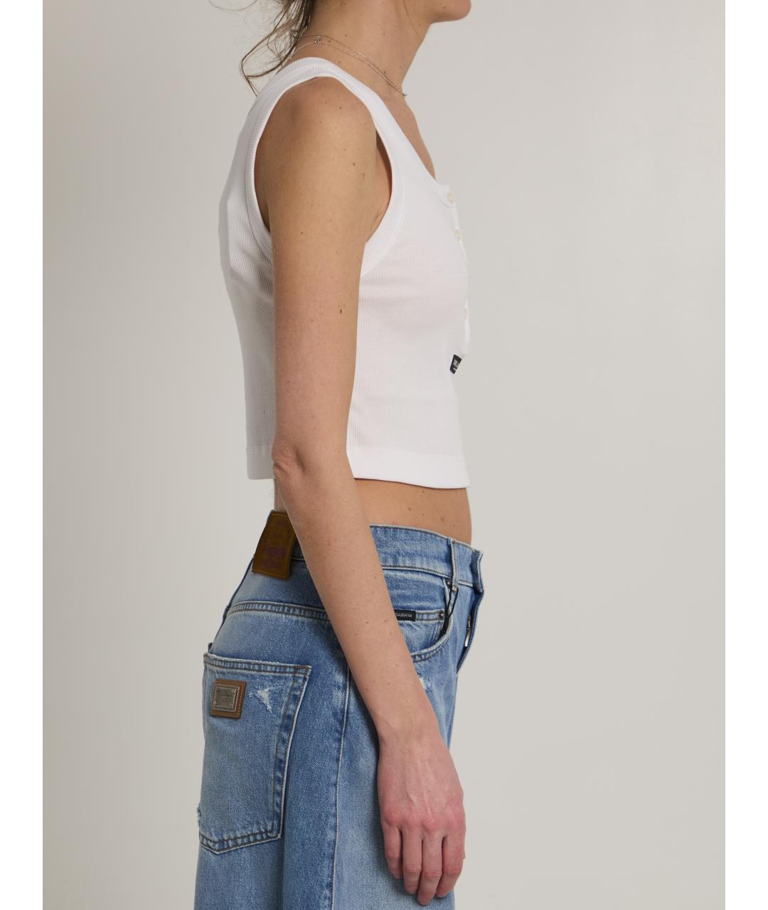 DOLCE&GABBANA Белая хлопковая майка, фото 3