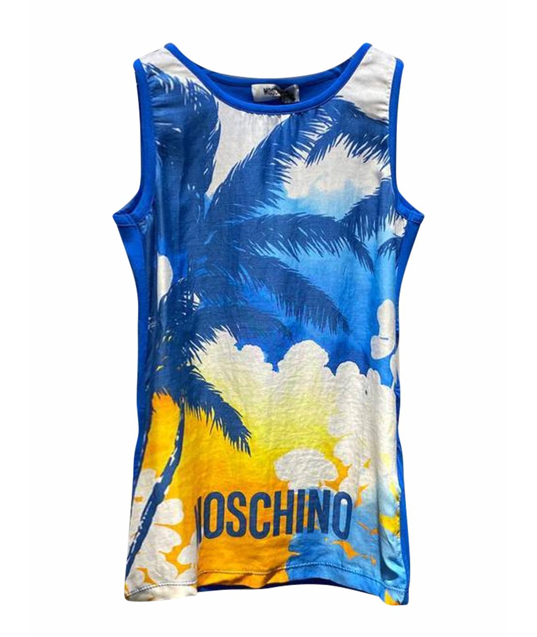 MOSCHINO Голубой хлопковый детская футболка / топ, фото 1