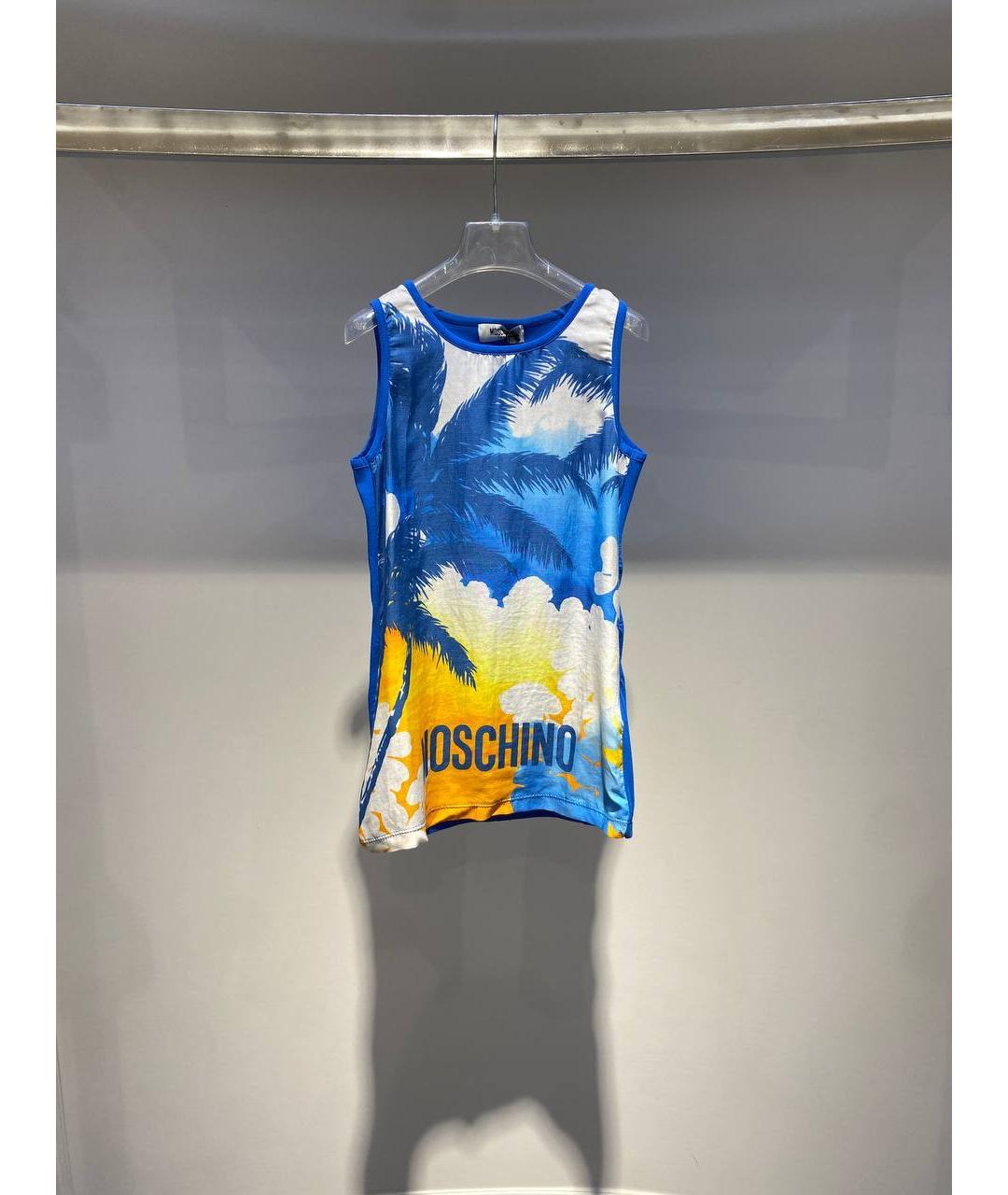 MOSCHINO Голубой хлопковый детская футболка / топ, фото 4