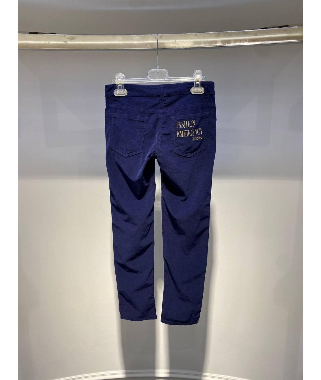 MOSCHINO Синие синтетические брюки и шорты, фото 3