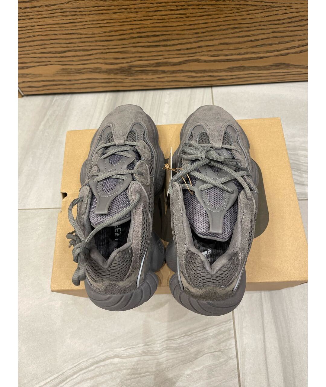 ADIDAS YEEZY Серые замшевые кроссовки, фото 3