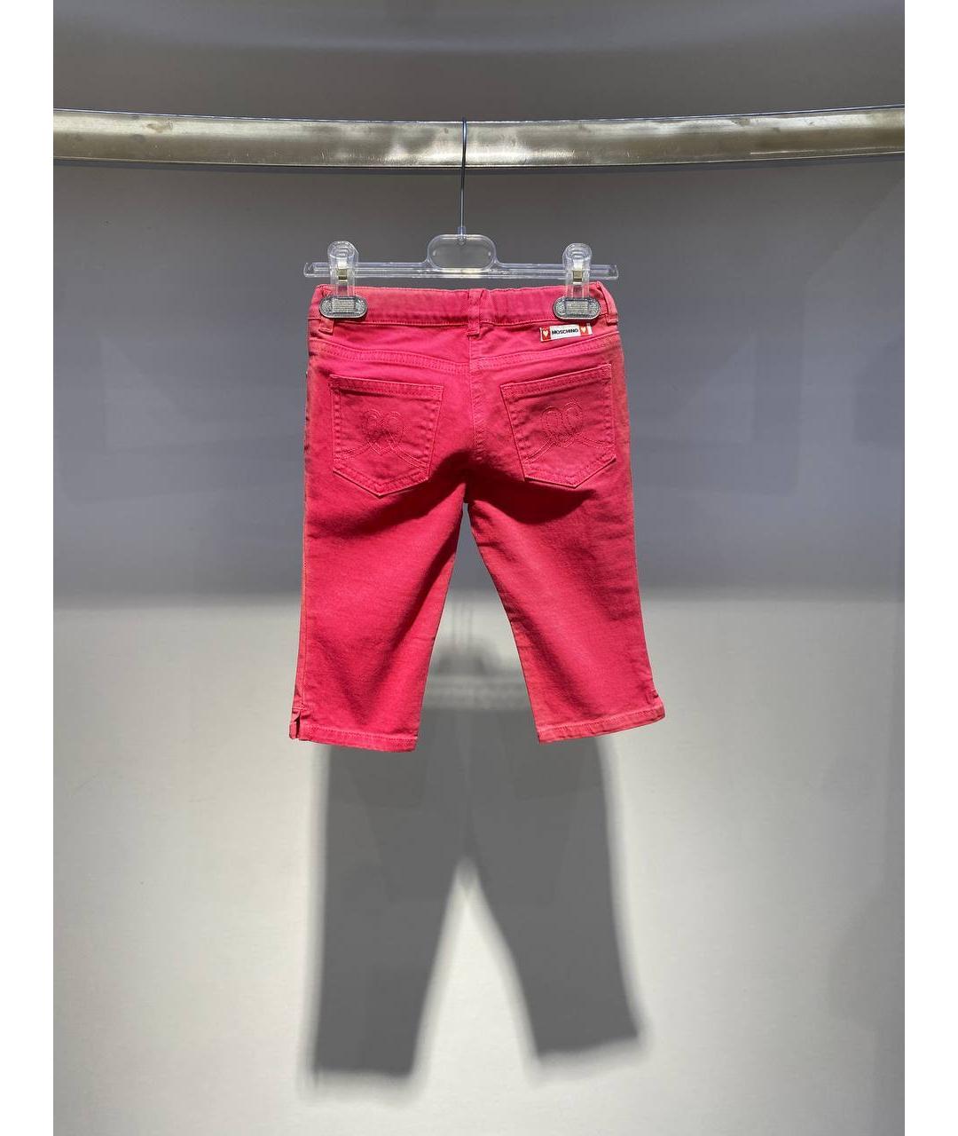 MOSCHINO Коралловые деним брюки и шорты, фото 3