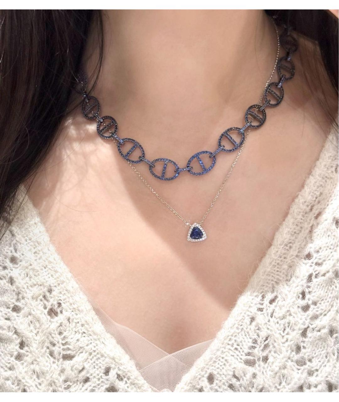 APM Monaco Синяя серебряная подвеска, фото 3