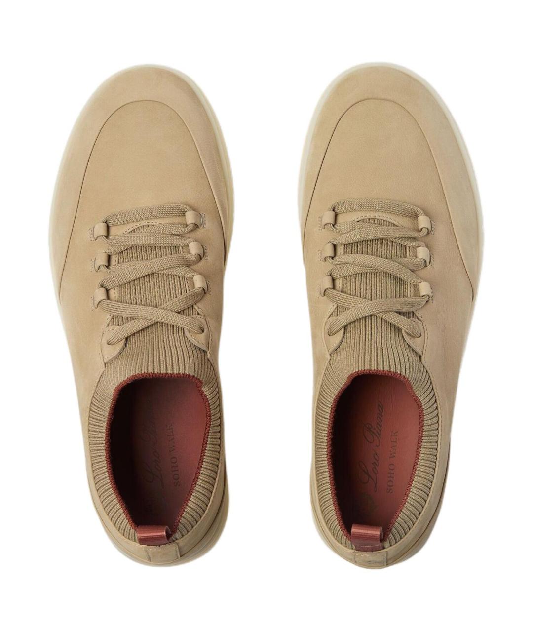 LORO PIANA Бежевые низкие кроссовки / кеды, фото 5