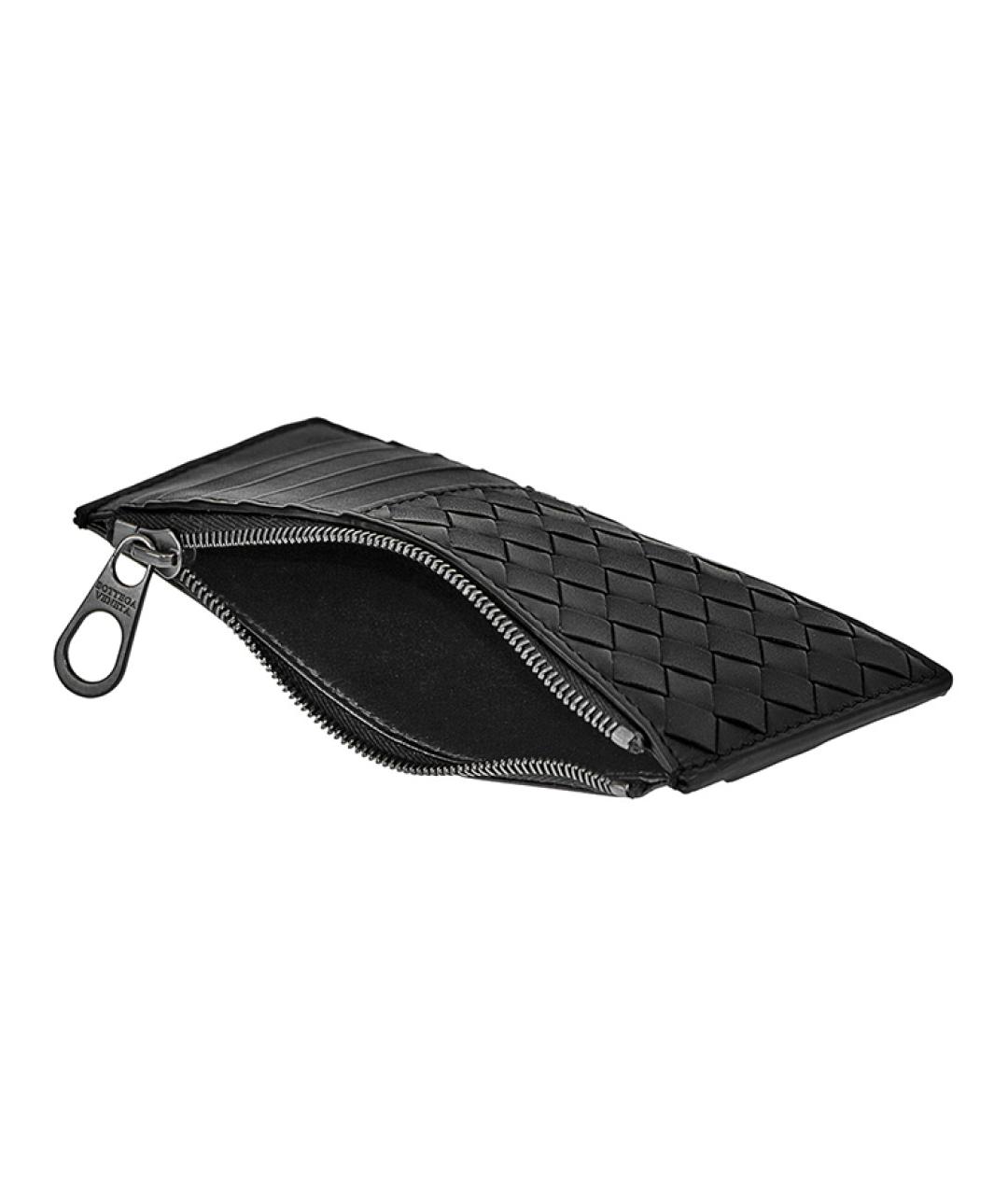 BOTTEGA VENETA Черный кожаный кардхолдер, фото 4