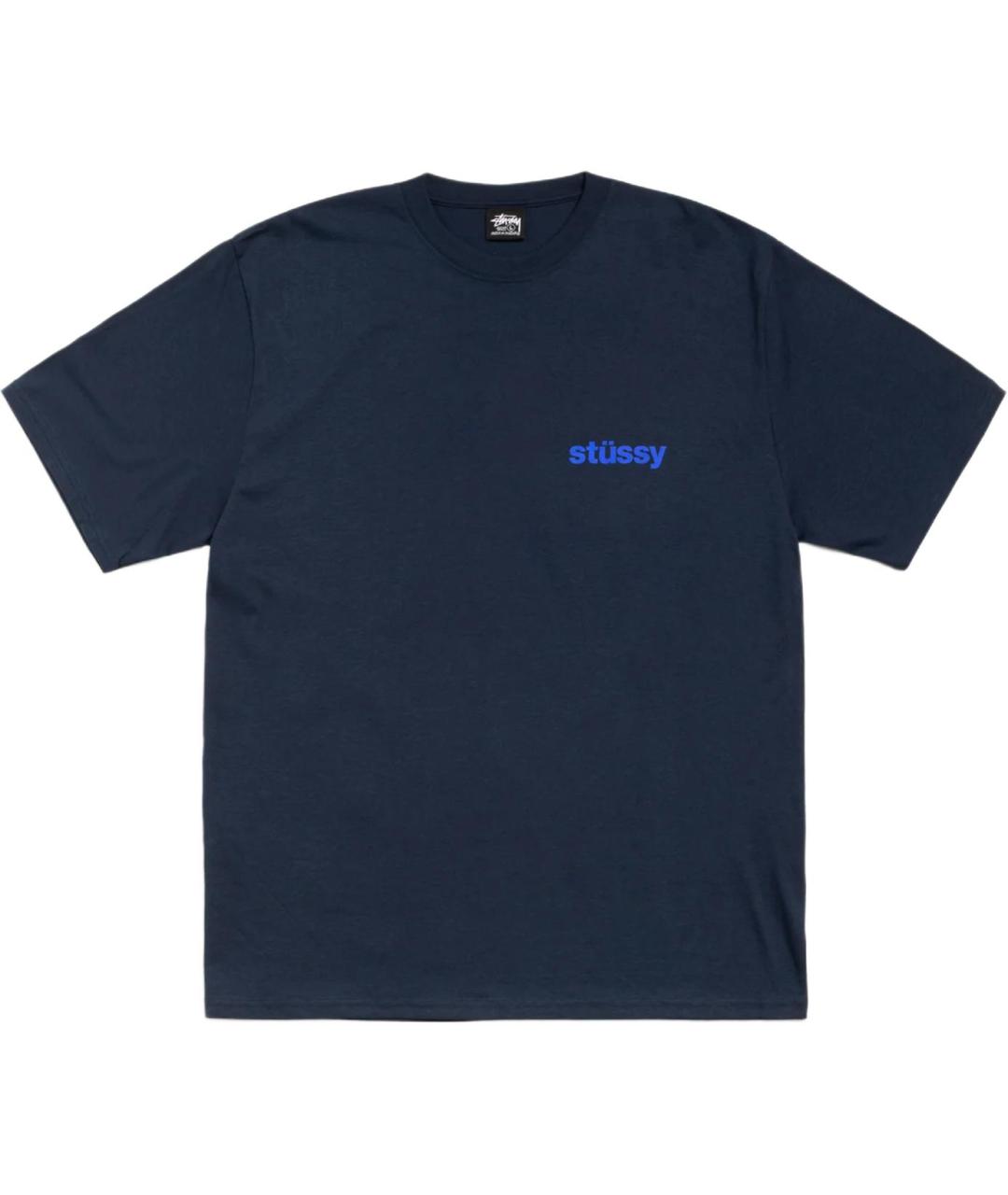 STUSSY Темно-синяя футболка, фото 1