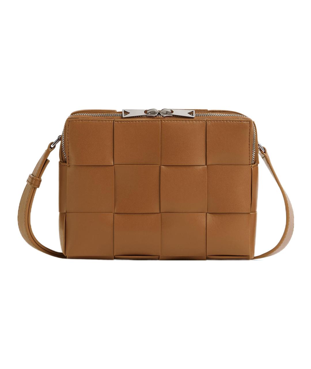 BOTTEGA VENETA Коричневая кожаная сумка на плечо, фото 6