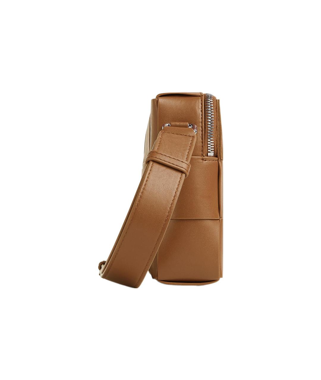 BOTTEGA VENETA Коричневая кожаная сумка на плечо, фото 2