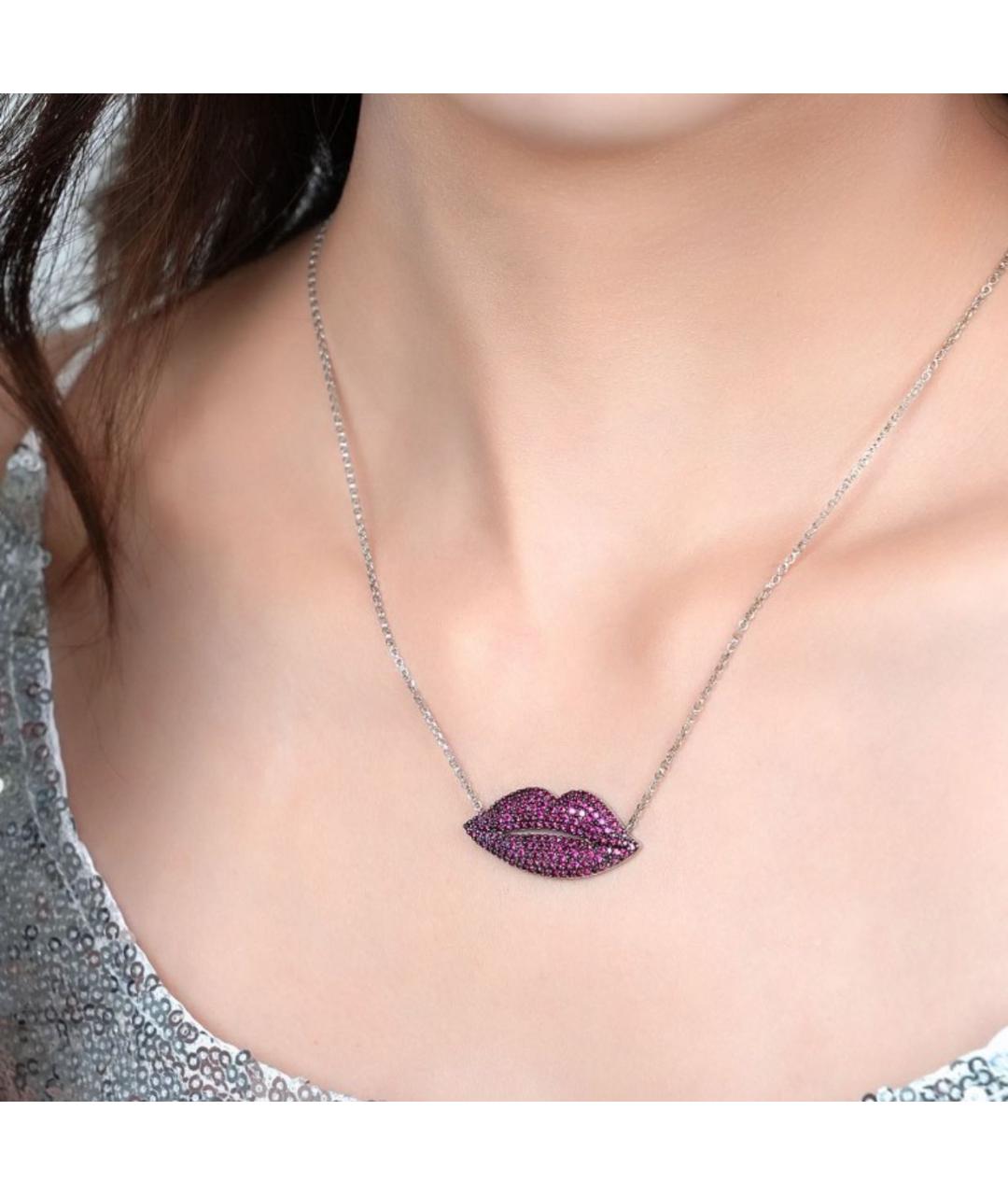 APM Monaco Бордовая серебряная подвеска, фото 3