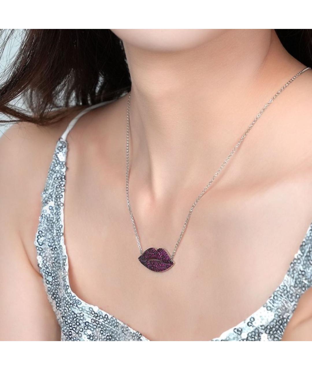 APM Monaco Бордовая серебряная подвеска, фото 5