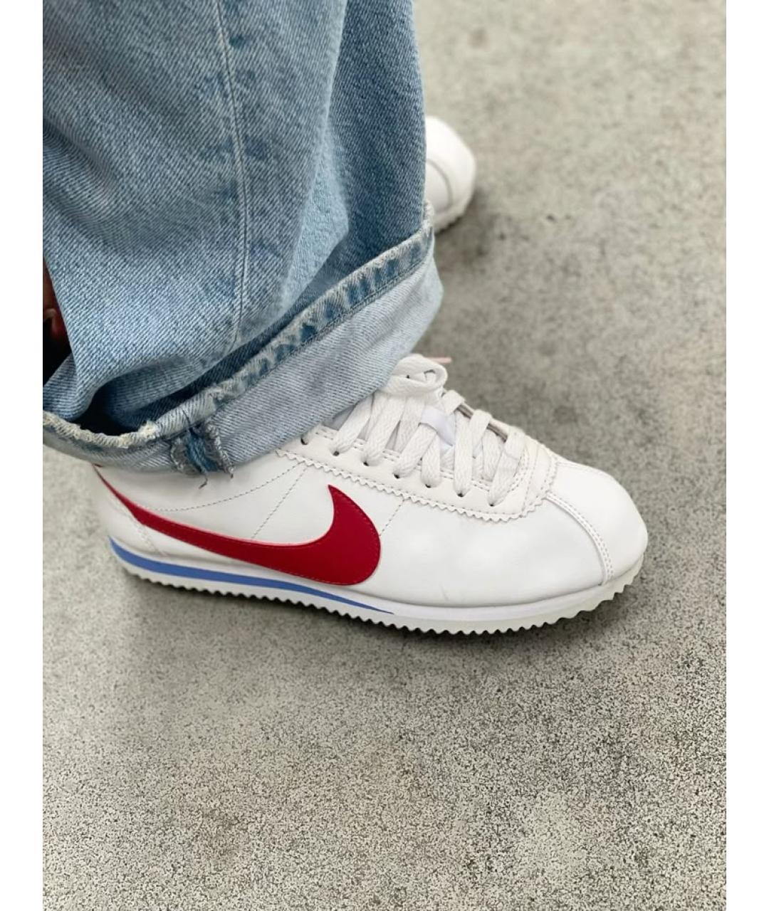 NIKE Белые кожаные кроссовки, фото 5