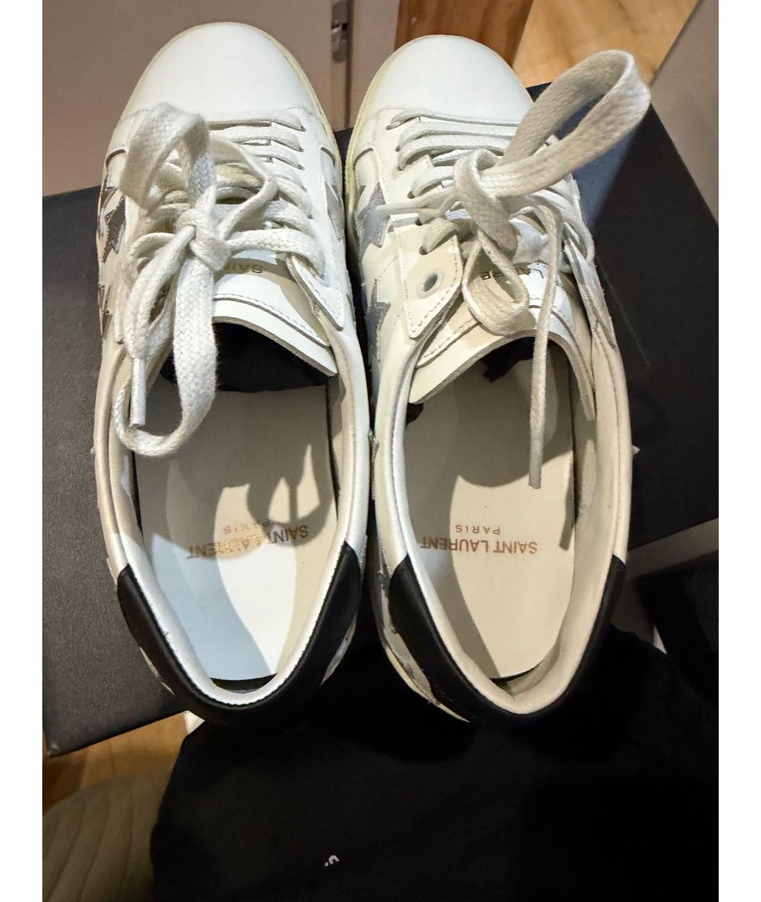 SAINT LAURENT Белые кожаные кеды, фото 3