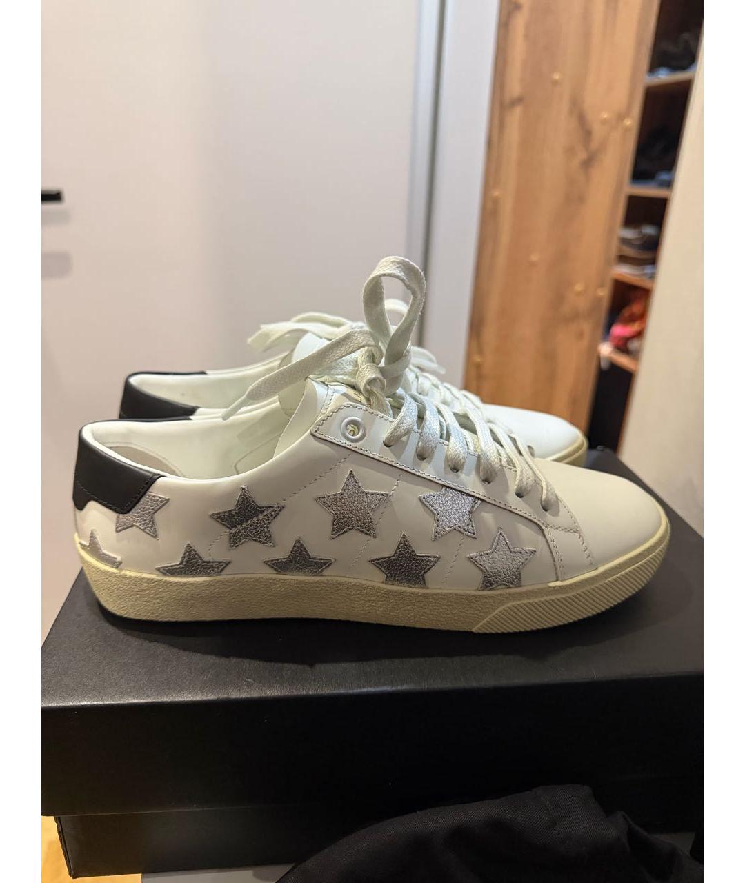 SAINT LAURENT Белые кожаные кеды, фото 6