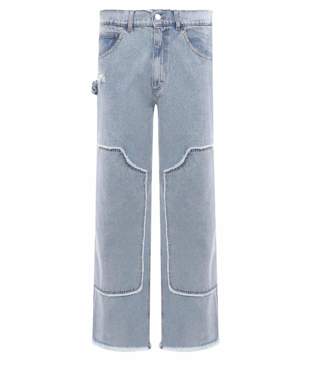 3.PARADIS Голубые хлопковые прямые джинсы, фото 1