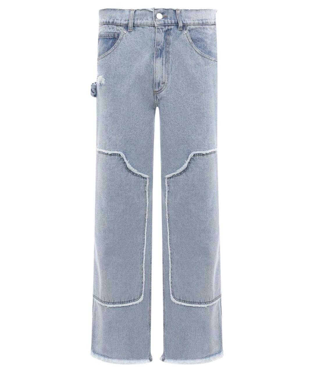 3.PARADIS Голубые хлопковые прямые джинсы, фото 1