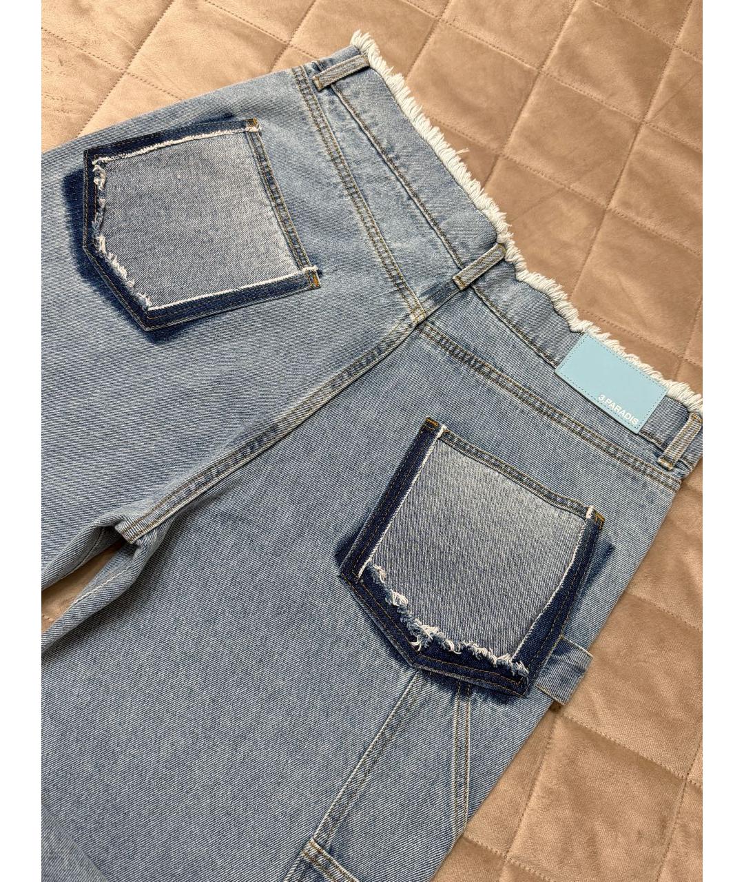 3.PARADIS Голубые хлопковые прямые джинсы, фото 7