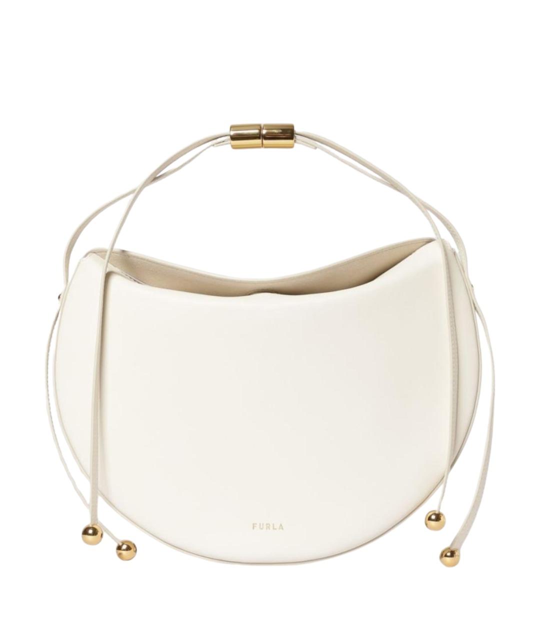 FURLA Бежевая кожаная сумка с короткими ручками, фото 1