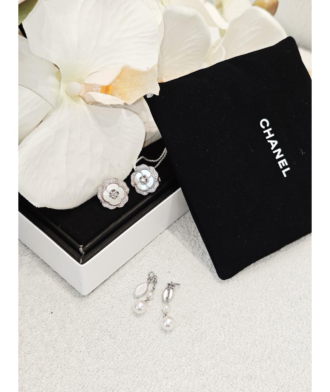 CHANEL Серебряные серьги из белого золота, фото 7