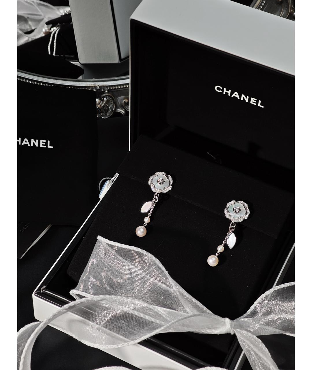 CHANEL Серебряные серьги из белого золота, фото 6