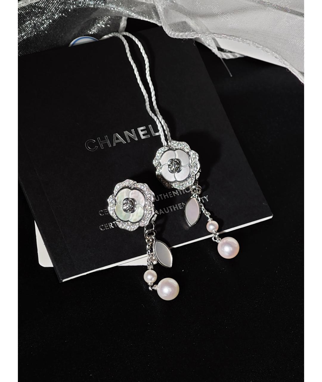 CHANEL Серебряные серьги из белого золота, фото 3
