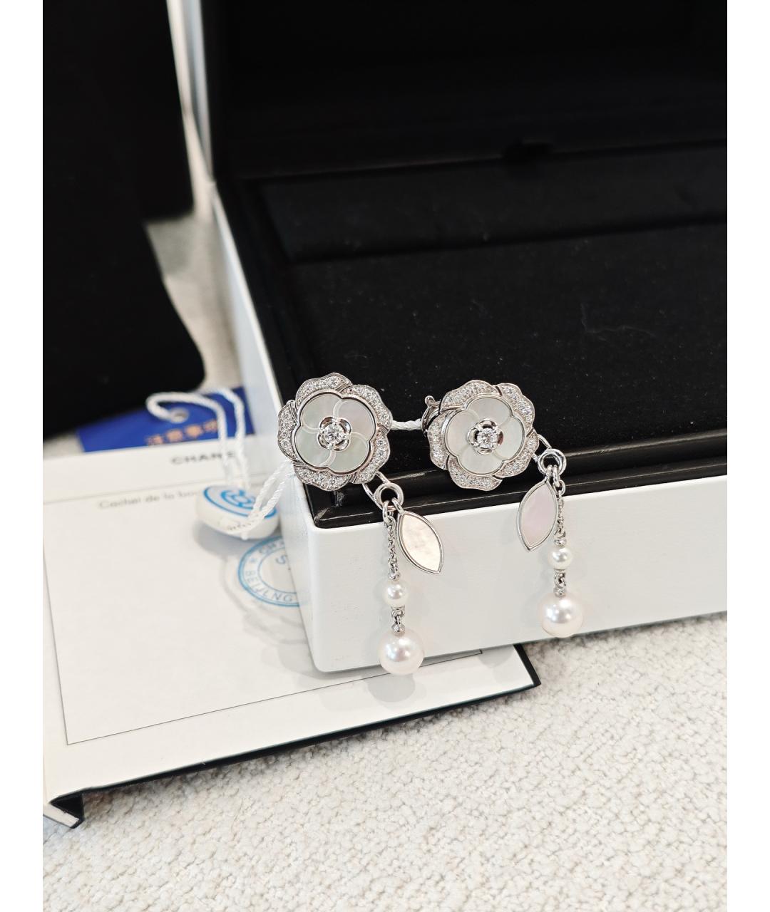 CHANEL Серебряные серьги из белого золота, фото 4