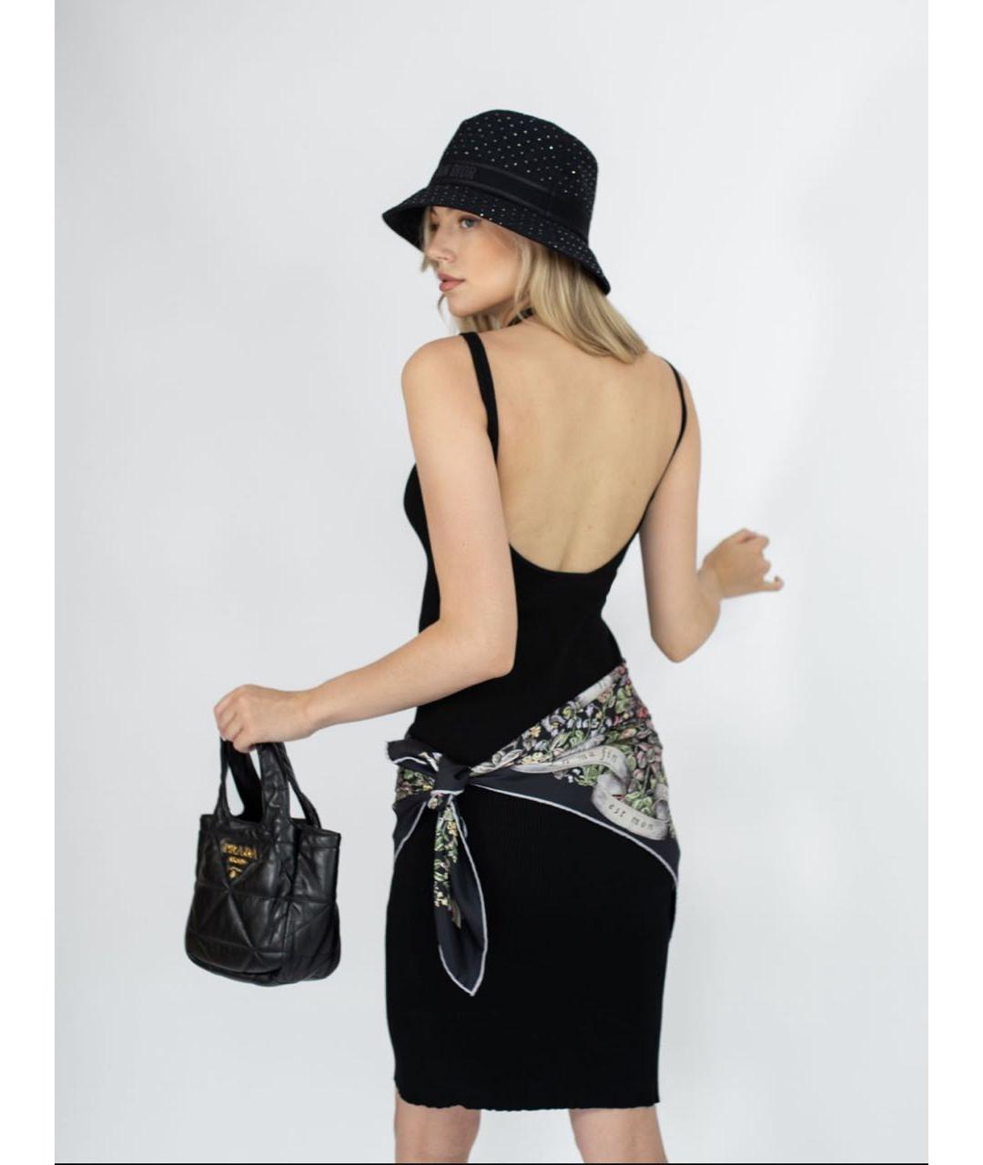 MIU MIU Черное вискозное повседневное платье, фото 2