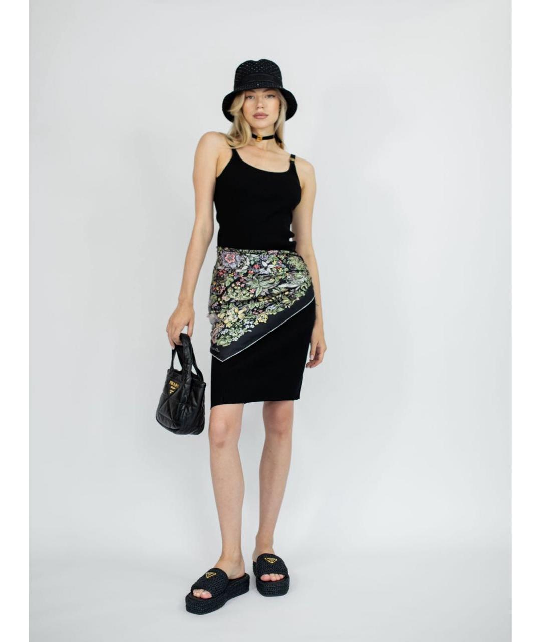 MIU MIU Черное вискозное повседневное платье, фото 4