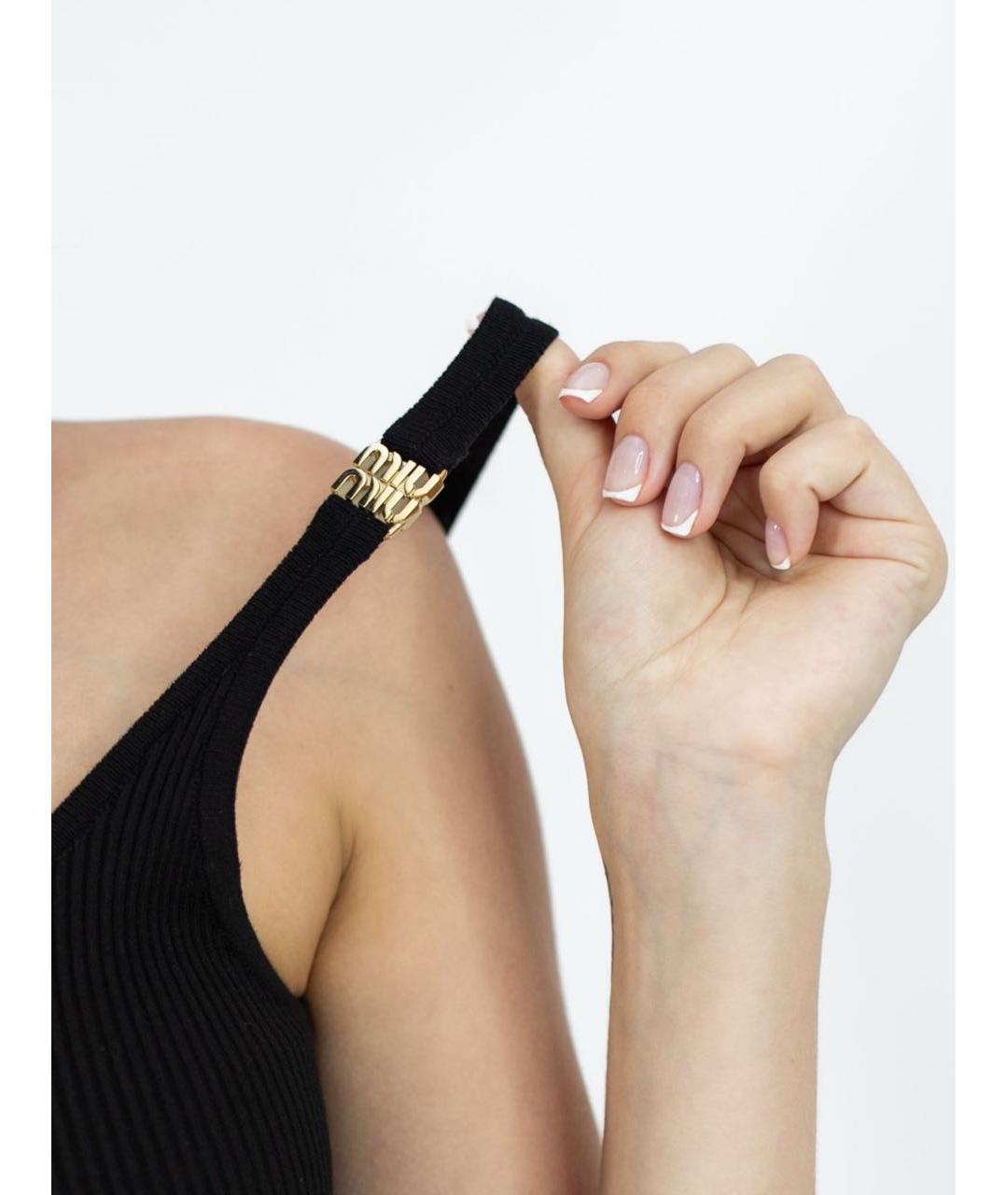 MIU MIU Черное вискозное повседневное платье, фото 3