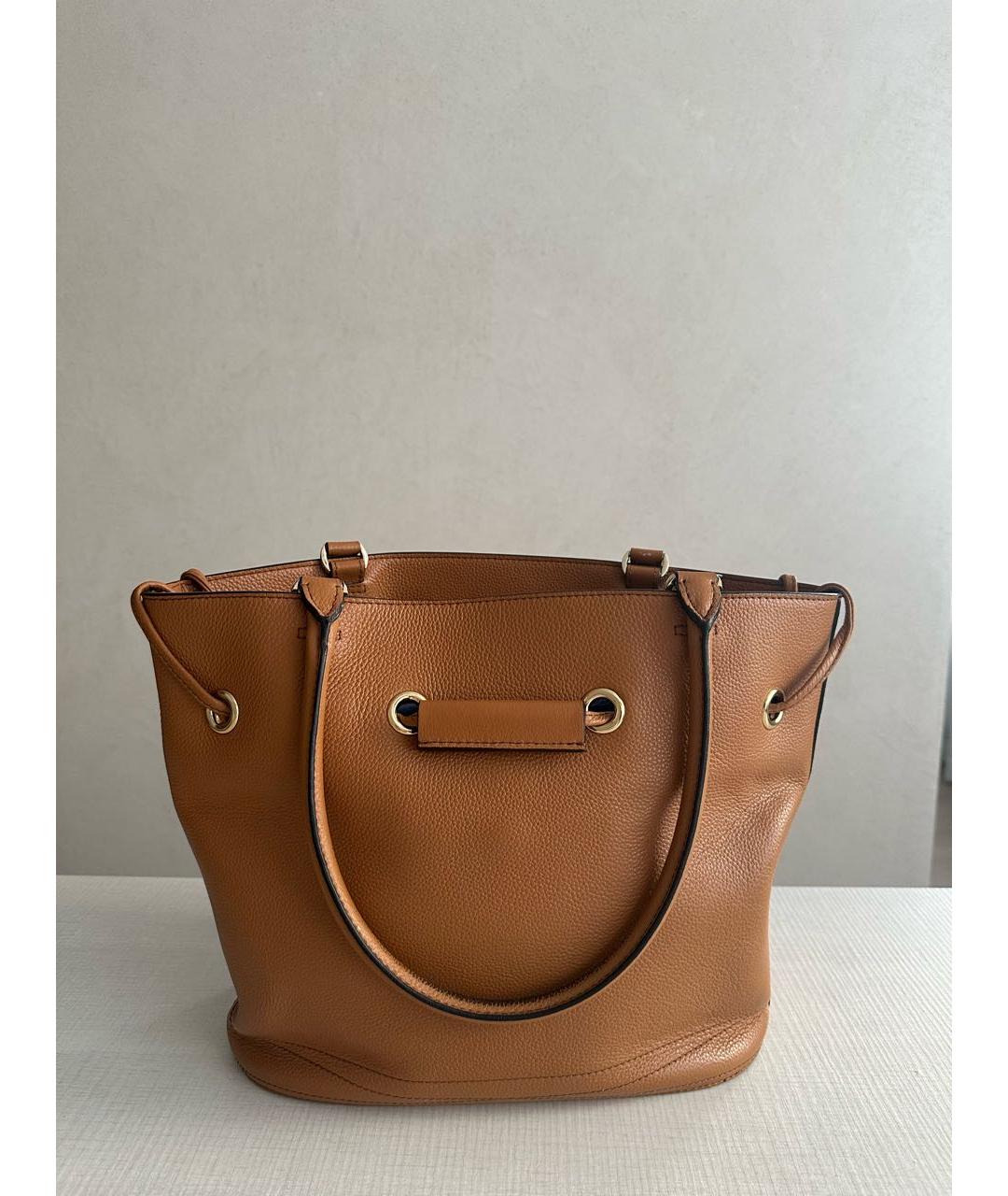 LANCEL Оранжевая кожаная сумка тоут, фото 3