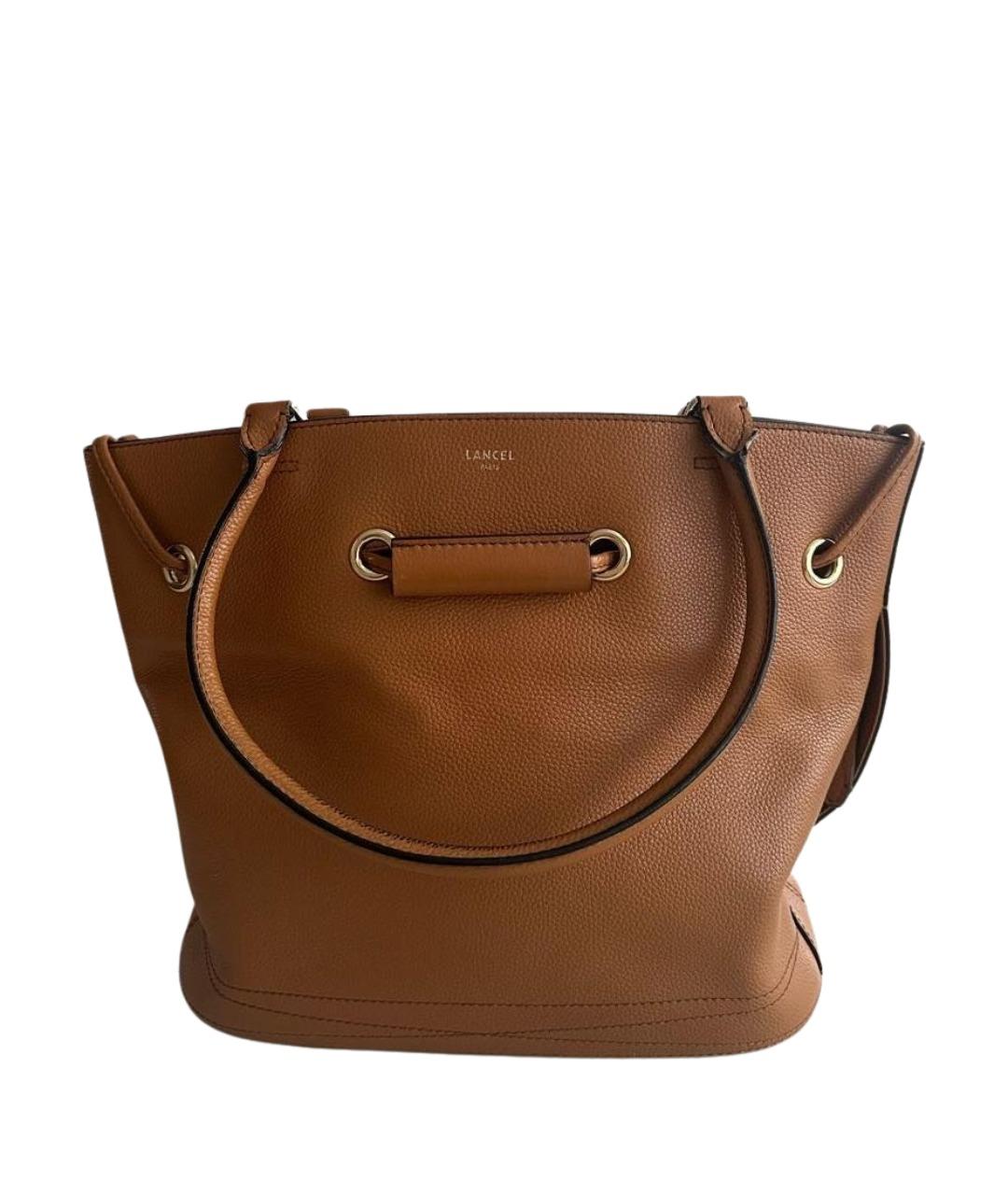 LANCEL Оранжевая кожаная сумка тоут, фото 1