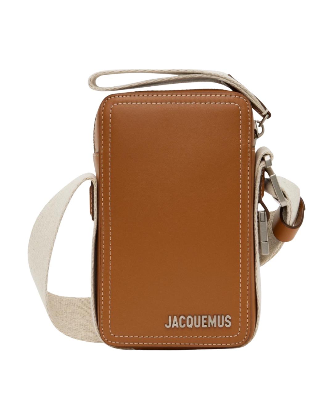 JACQUEMUS Коричневая кожаная барсетка, фото 1