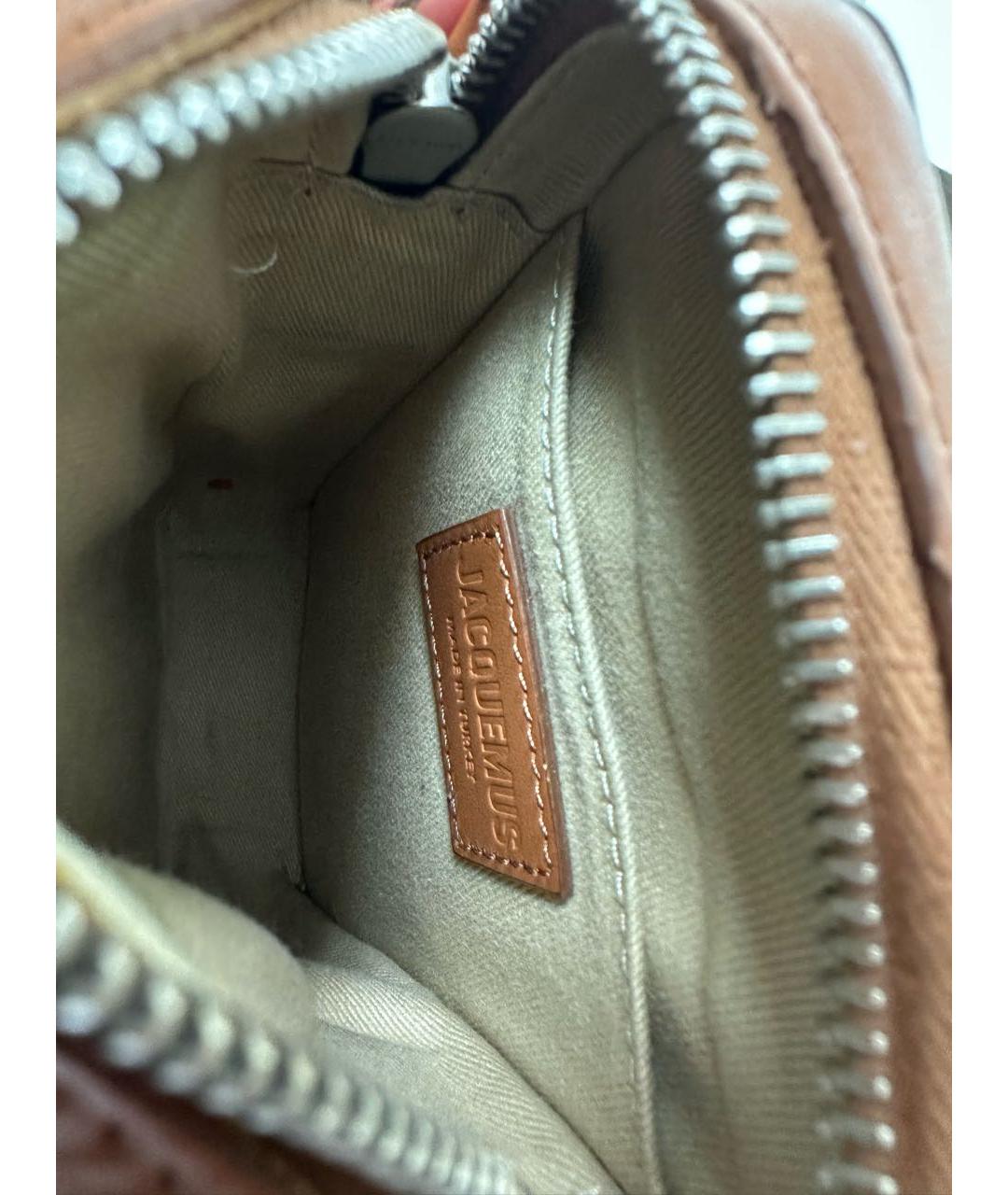 JACQUEMUS Коричневая кожаная барсетка, фото 5