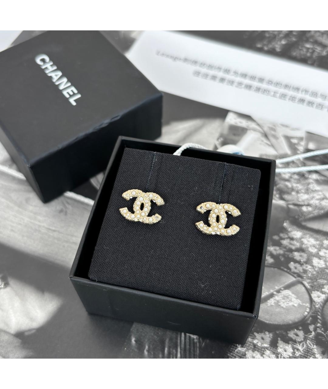 CHANEL Золотые серьги, фото 10