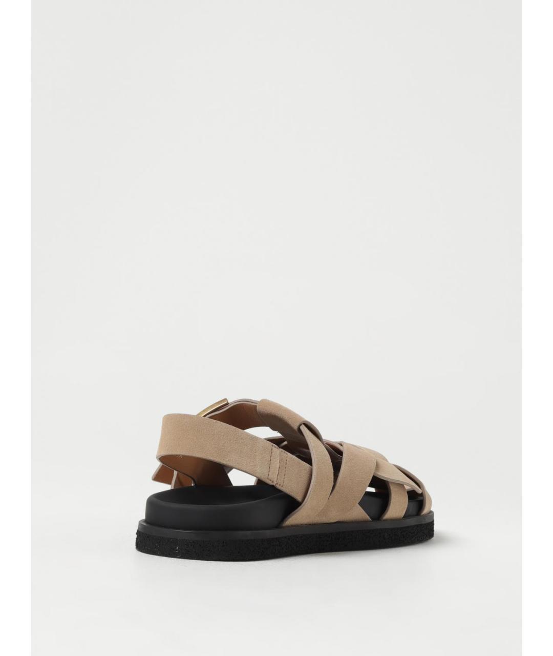 TOD'S Бежевые замшевые сандалии, фото 3