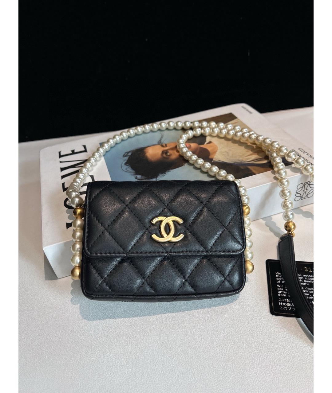 CHANEL Черная кожаная сумка через плечо, фото 4