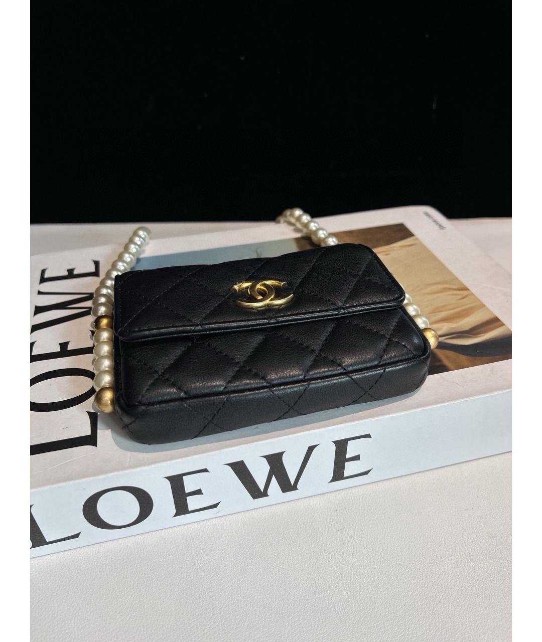 CHANEL Черная кожаная сумка через плечо, фото 3