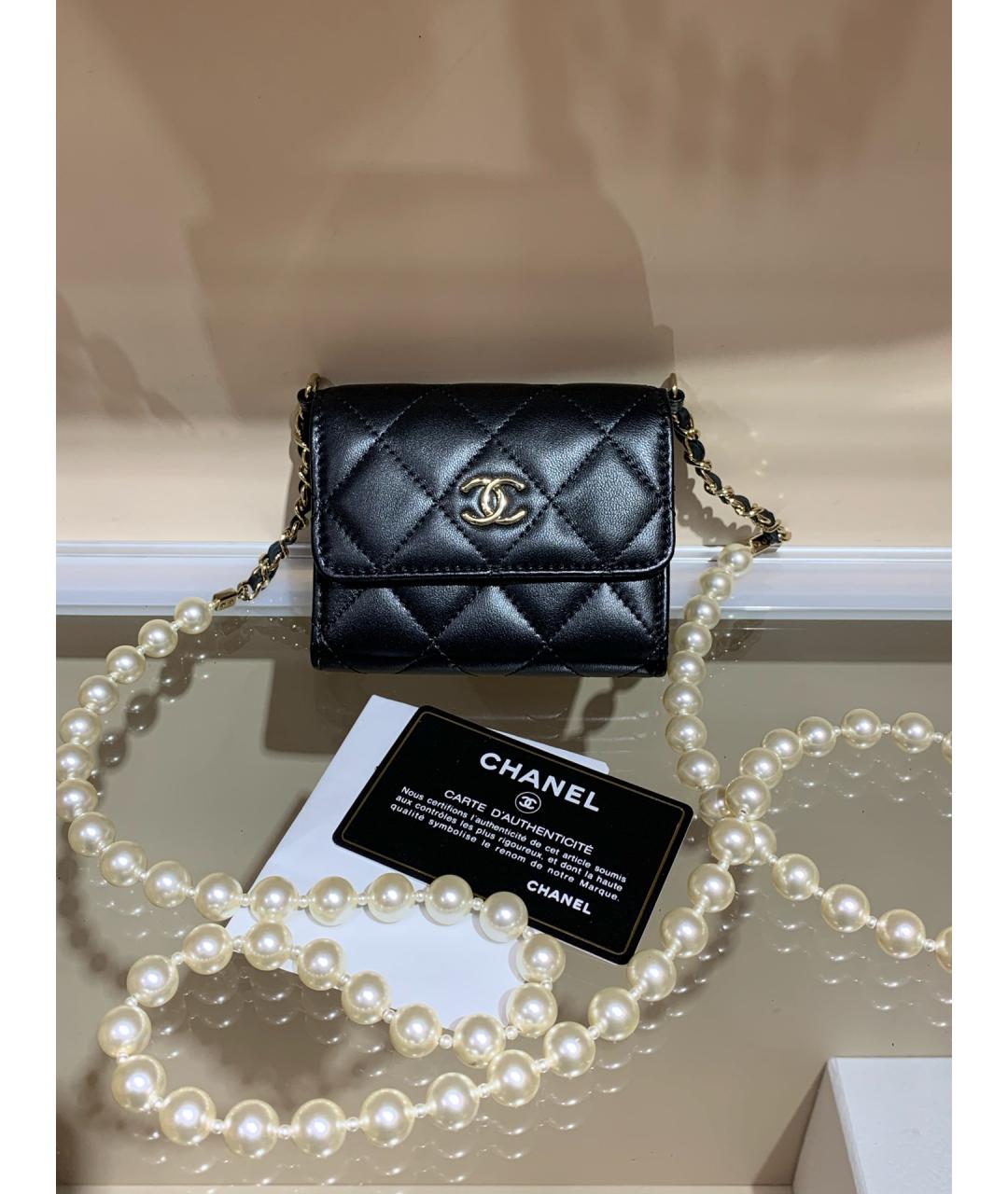 CHANEL Черная кожаная сумка через плечо, фото 10