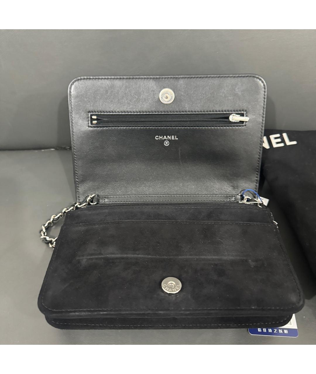 CHANEL Черная бархатная сумка через плечо, фото 5