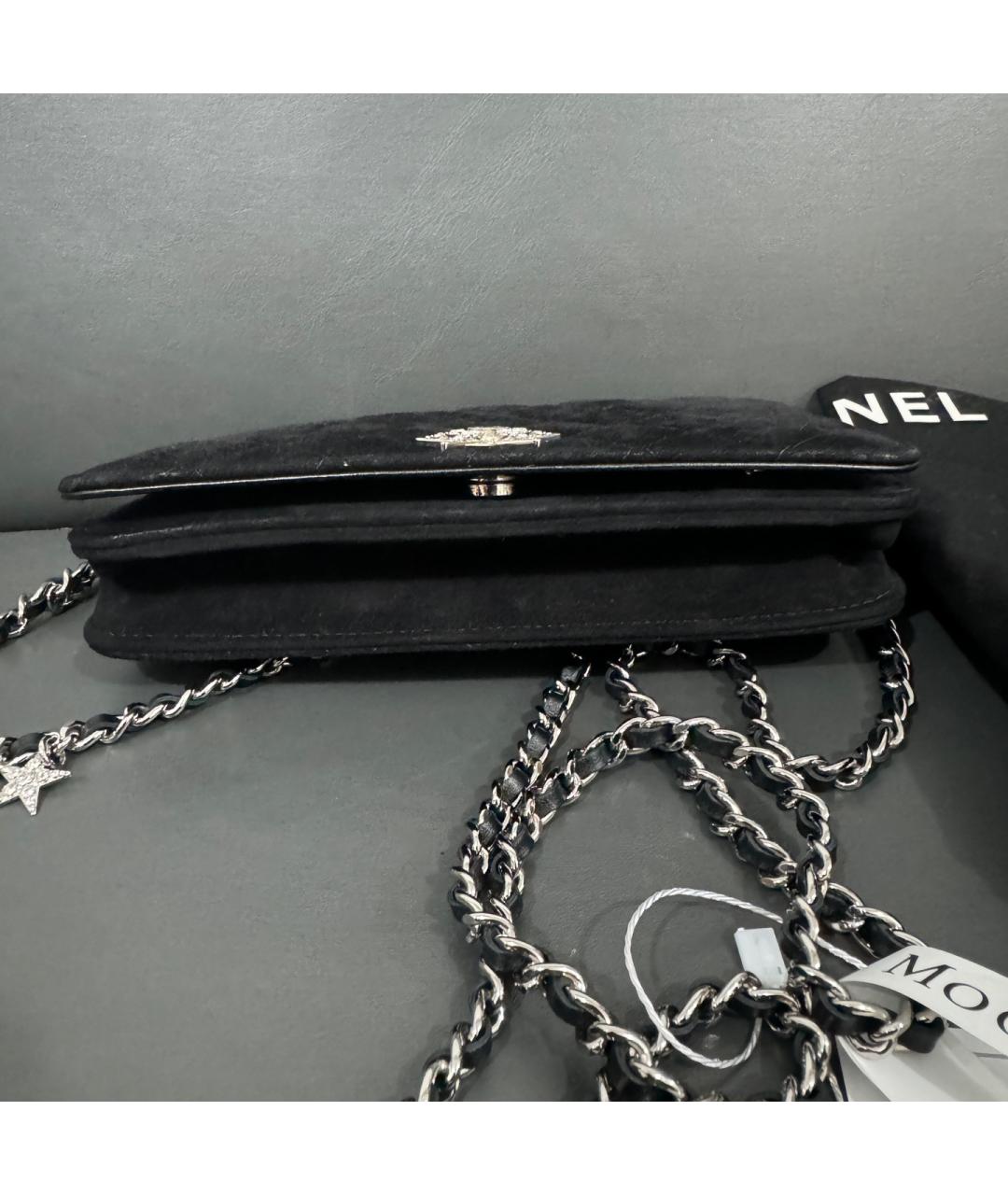 CHANEL Черная бархатная сумка через плечо, фото 3