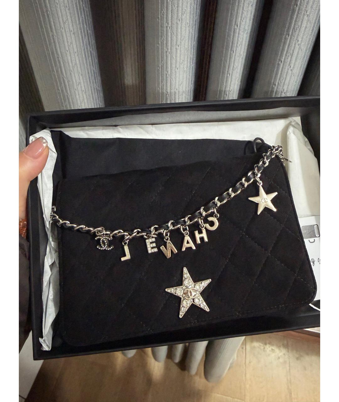 CHANEL Черная бархатная сумка через плечо, фото 6