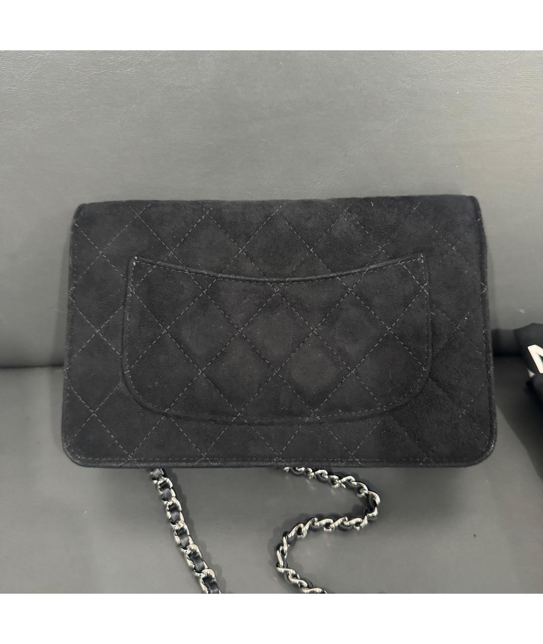 CHANEL Черная бархатная сумка через плечо, фото 4