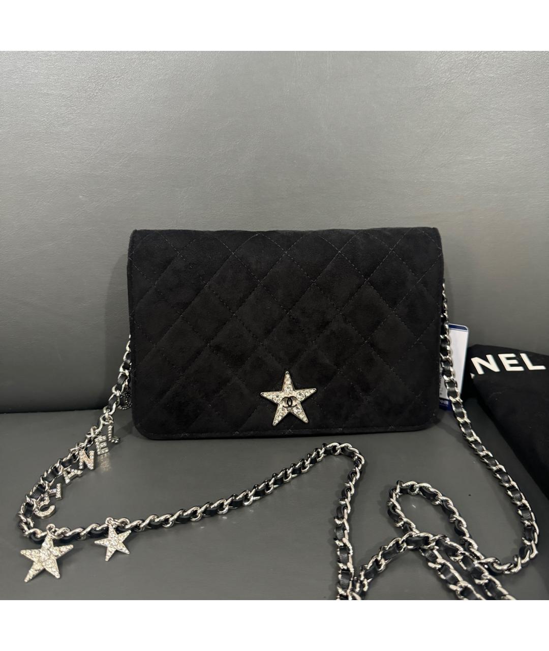 CHANEL Черная бархатная сумка через плечо, фото 2