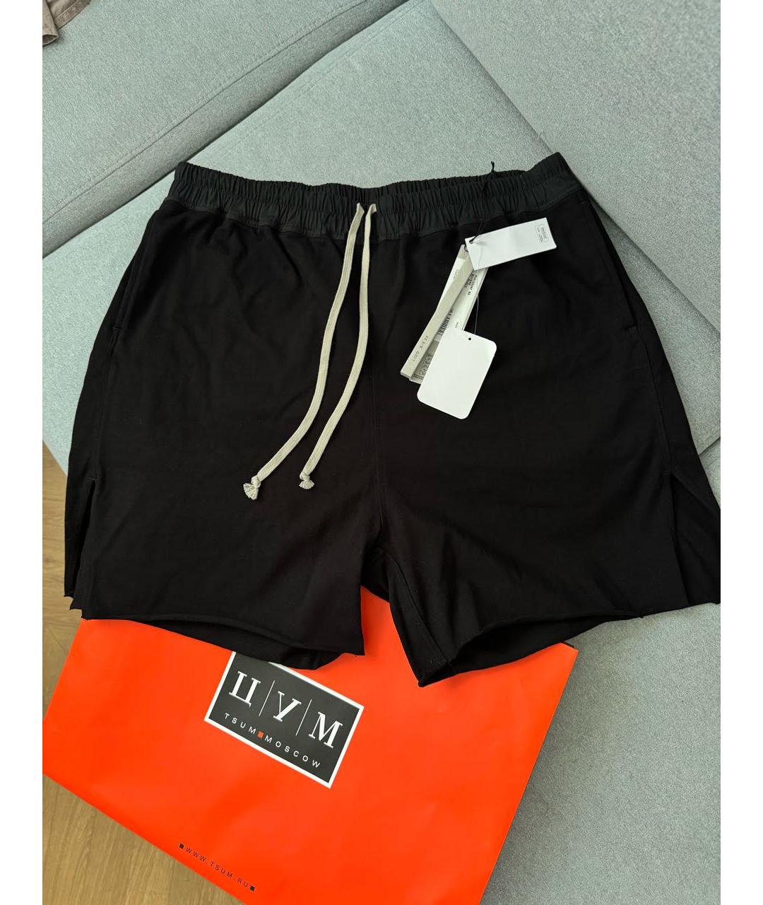 RICK OWENS Черные хлопковые шорты, фото 5