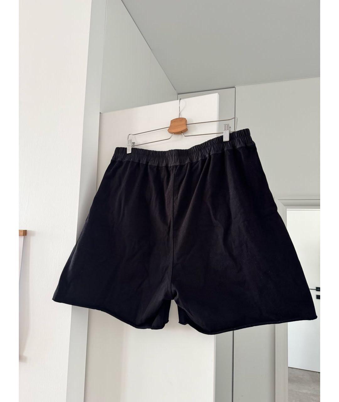 RICK OWENS Черные хлопковые шорты, фото 2