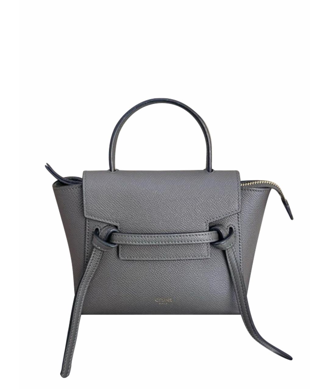 CELINE Серая сумка через плечо из искусственной кожи, фото 1