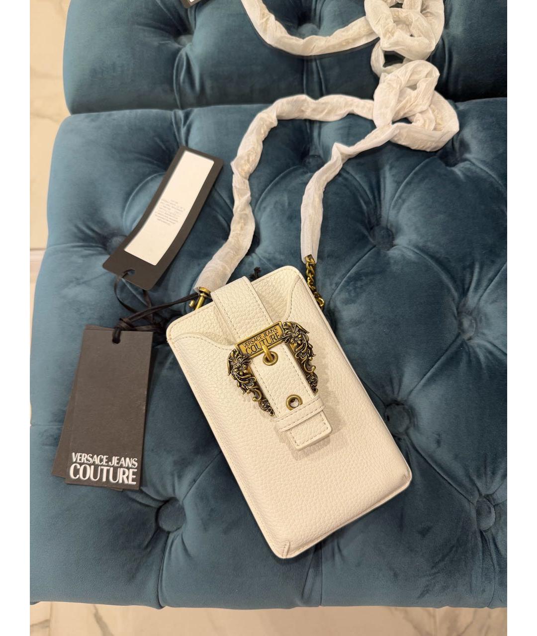 VERSACE JEANS COUTURE Белая сумка через плечо из искусственной кожи, фото 8