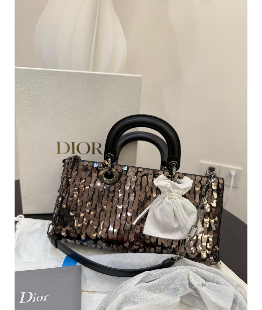 CHRISTIAN DIOR Черная тканевая сумка через плечо, фото 10