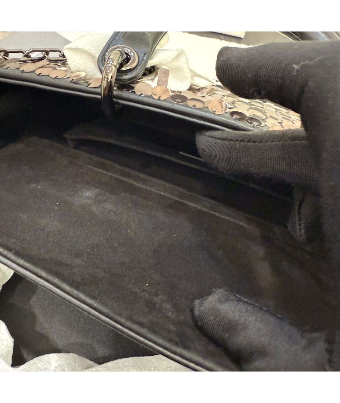 CHRISTIAN DIOR Черная тканевая сумка через плечо, фото 7