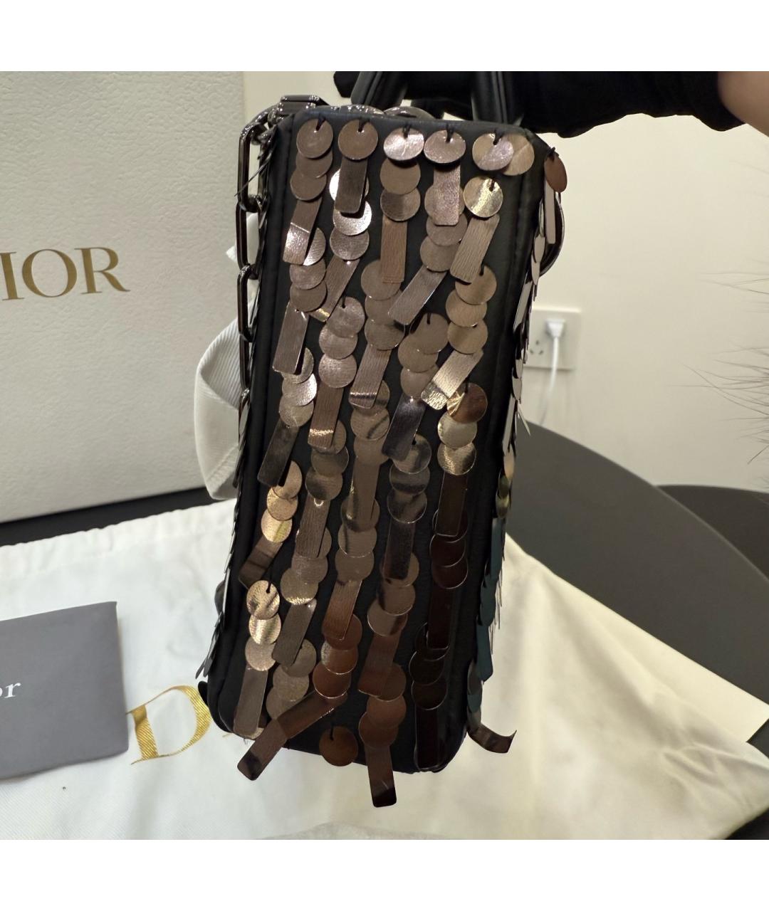 CHRISTIAN DIOR Черная тканевая сумка через плечо, фото 5