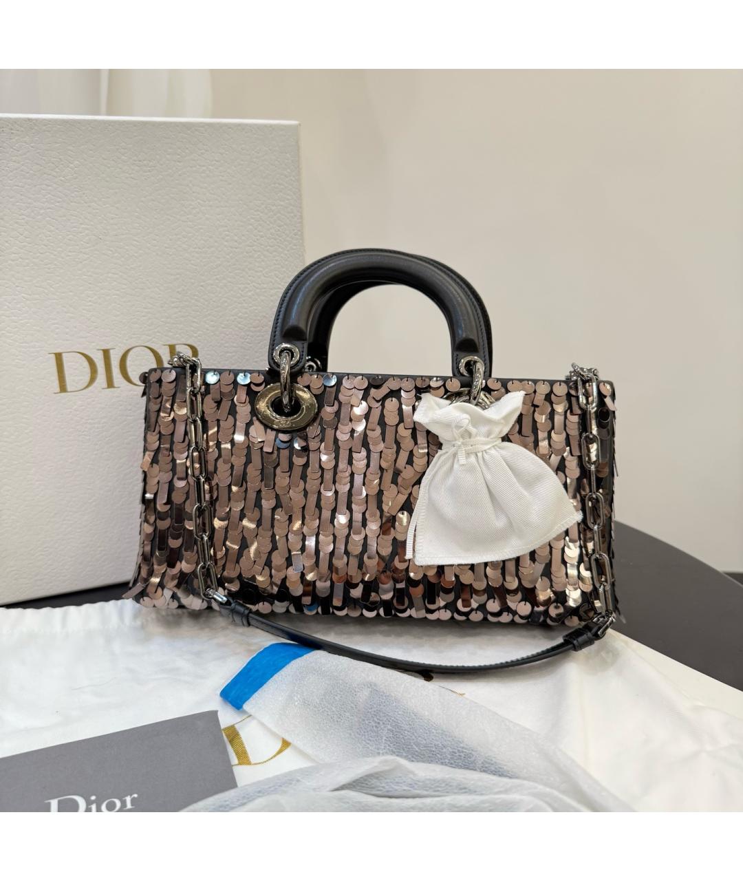 CHRISTIAN DIOR Черная тканевая сумка через плечо, фото 2